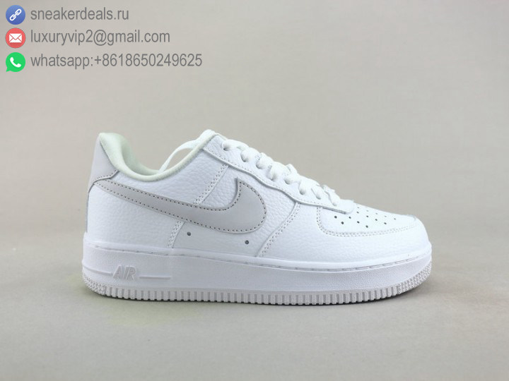 NIKE AIR FORCE 1 LOW '07 SE WHITE GREY LEATHER MEN SKATE SHOES
